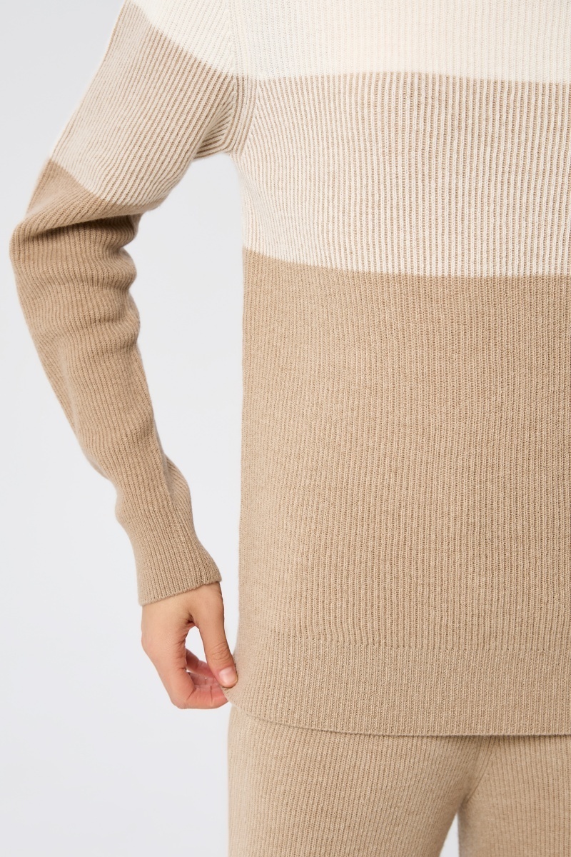 sku: W25-00CH0818 | Brand: Marc Andre  | Size: 36 38 40 42 44 46  | Colors: Бежевый  | Бренды Marc&Andre | Кашемир Джемперы | Title: Свитер RIBBED RHYTHM