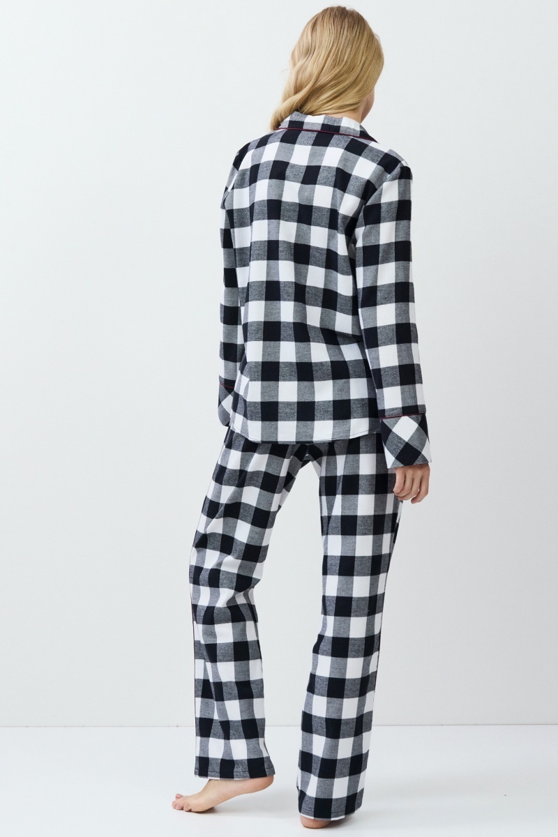 sku: ANGELICA | Brand: Aruelle  | Size: XSmall Small Medium Large XLarge XXLarge  | Colors: Черный/Белый  | Бренды Aruelle | Домашняя одежда Пижамы | Title: Пижама с брюками ANGELICA
