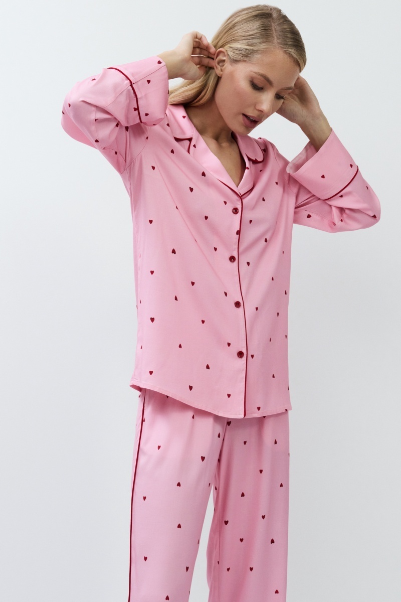 sku: CHERIE | Brand: Aruelle | Size: XSmall Small Medium Large XLarge XXLarge | Colors: Розовый | Бренды Aruelle | Домашняя одежда Пижамы | Title: Пижама с брюками CHERIE