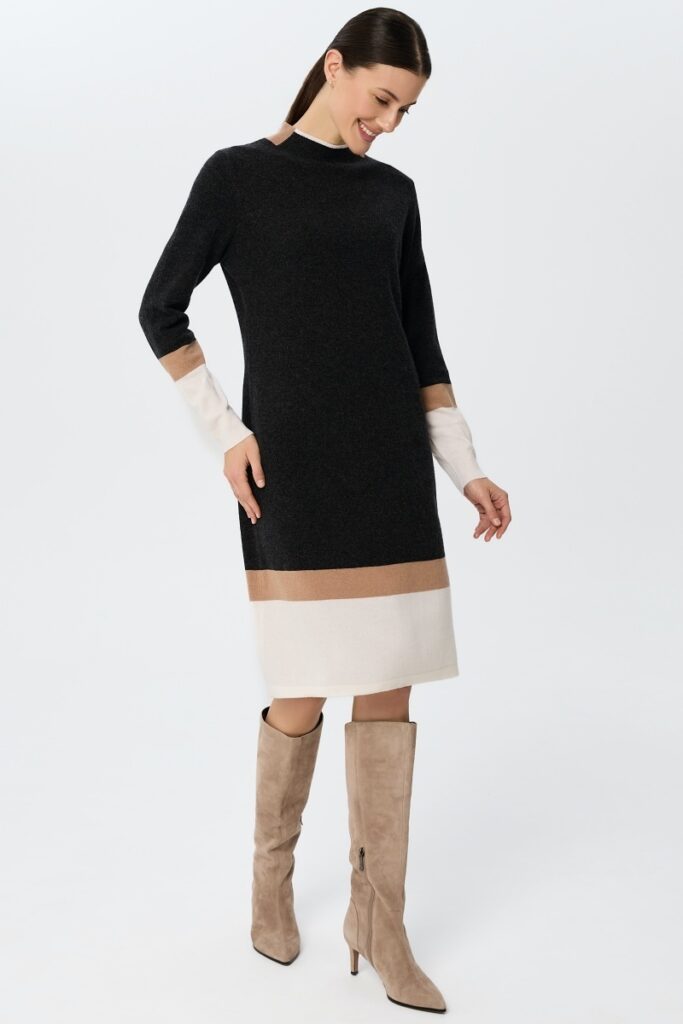sku: W25-00CH0503 | Brand: Marc Andre  | Size: 36 38 40 42 44  | Colors: Черный  | Бренды Marc&Andre | Кашемир | Title: Платье URBAN BLOCK