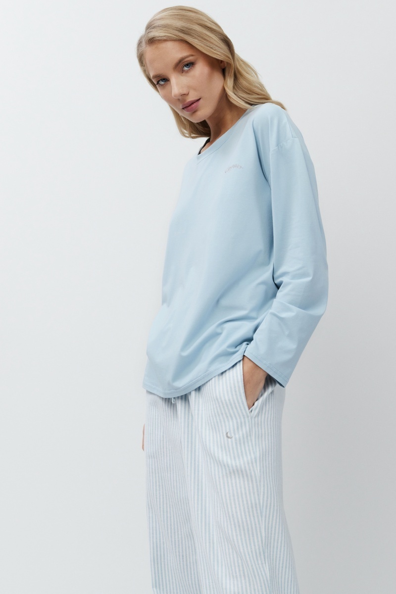 sku: BONNIE | Brand: Aruelle  | Size: XSmall Small Medium Large XLarge XXLarge  | Colors: Голубой  | Бренды Aruelle | Домашняя одежда Пижамы | Title: Пижама с брюками BONNIE