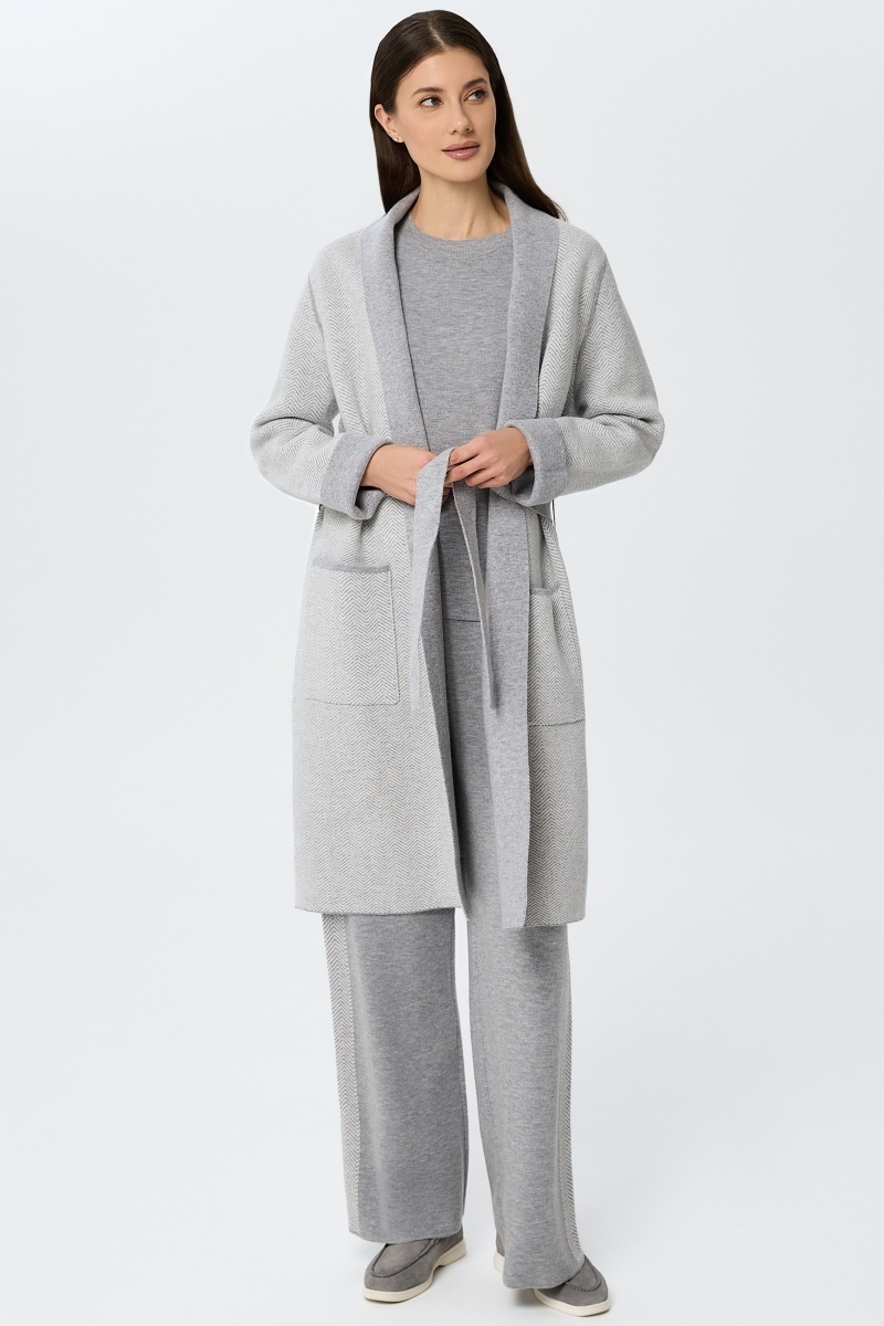 sku: W25-00CH0201 | Brand: Marc Andre  | Size: Small Medium Large  | Colors: Серый  | Бренды Marc&Andre | Кашемир Кардиганы | Title: Кардиган ETERNAL WAVES