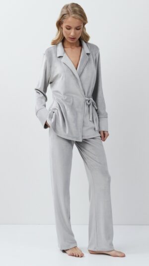 sku: GABBY SET | Brand: Aruelle  | Size: XSmall Small Medium Large XLarge XXLarge  | Colors: Светло-серый  | Бренды Aruelle | Домашняя одежда Костюмы | Title: Комплект с брюками GABBY SET