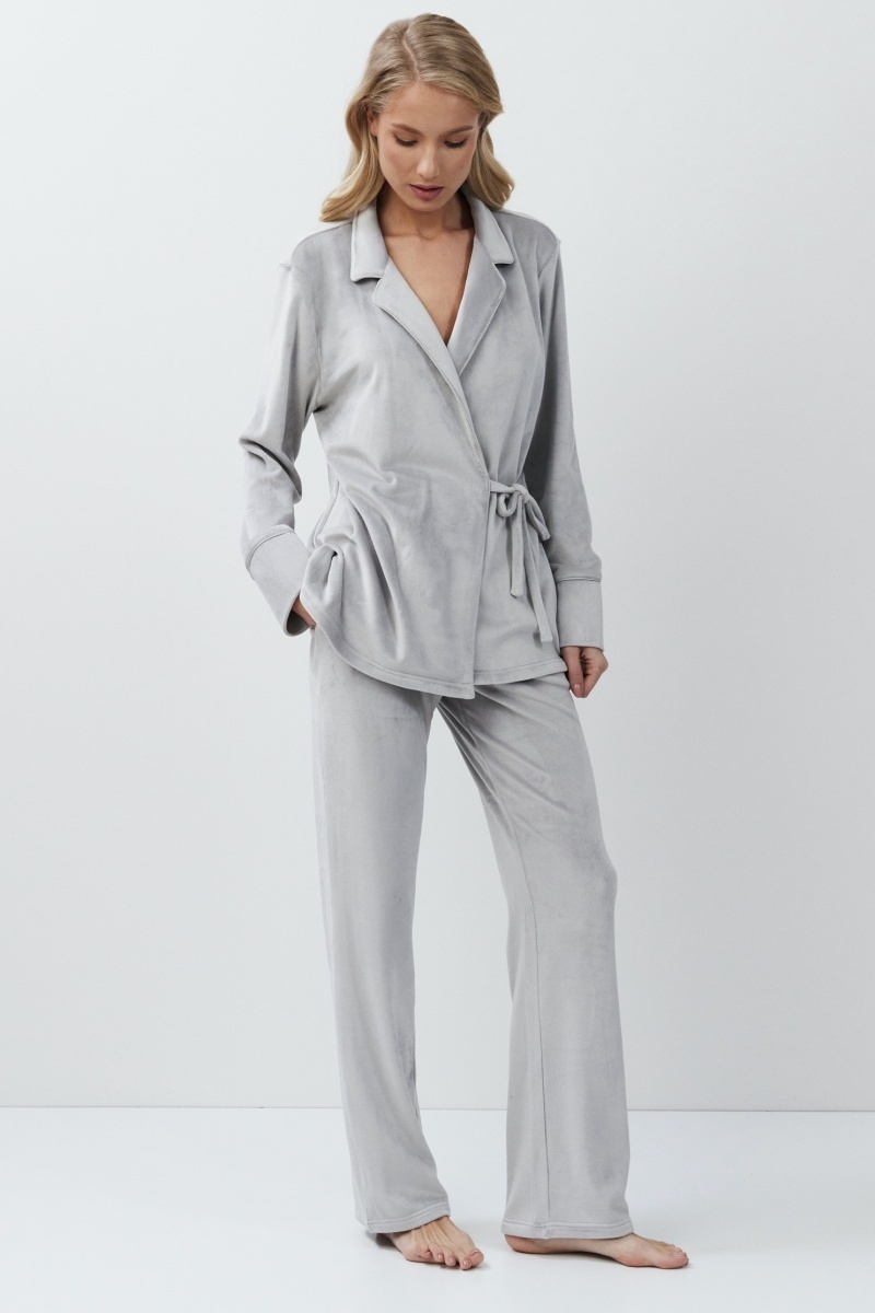 sku: GABBY SET | Brand: Aruelle  | Size: XSmall Small Medium Large XLarge XXLarge  | Colors: Светло-серый  | Бренды Aruelle | Домашняя одежда Костюмы | Title: Комплект с брюками GABBY SET