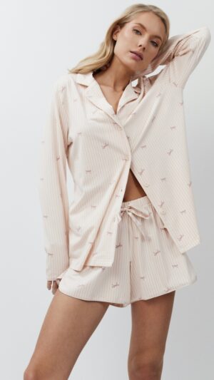 sku: YVETTE | Brand: Aruelle  | Size: XSmall Small Medium Large XLarge XXLarge  | Colors: Персиковый  | Бренды Aruelle | Домашняя одежда Пижамы | Title: Пижама с шортами YVETTE