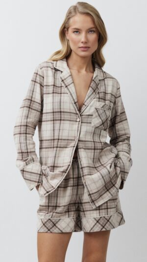 sku: MAELLE | Brand: Aruelle  | Size: XSmall Small Medium Large XLarge XXLarge  | Colors: Бежевый  | Бренды Aruelle | Домашняя одежда Пижамы | Title: Пижама с шортами MAELLE