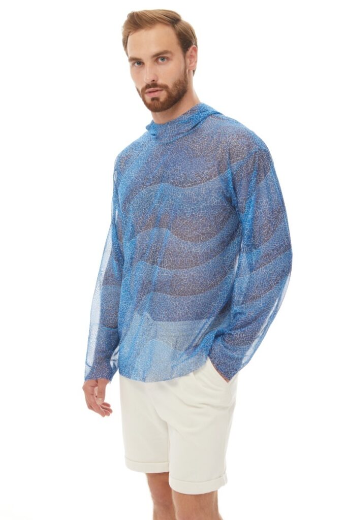 sku: 25003248 | Brand: RoDaSoleil  | Size: XSmall Small Medium Large XLarge XXLarge  | Colors: Цветной  | Бренды RoDaSoleil | Мужская коллекция Пляжная одежда | Title: Футболка ВОЛНА МОЗАИКА с капюшоном