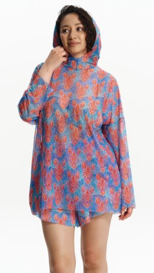 sku: 25004552 | Brand: RoDaSoleil  | Size: L/XL S/M  | Colors: Цветной  | Бренды RoDaSoleil | Пляжная одежда | Title: Футболка ОМАР ПАТТЕРН с капюшоном