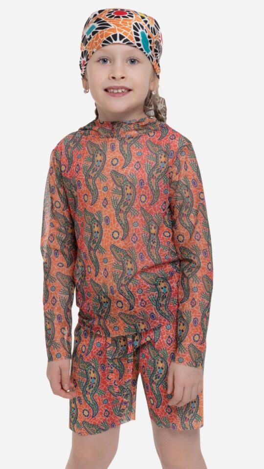 sku: 25002266 | Brand: RoDaSoleil  | Size: 104 110 116 122 128 134 140 146 152 158  | Colors: Цветной  | Бренды RoDaSoleil | Детские купальники | Title: Шорты детские КРОКОДИЛ ОРАНЖЕВЫЙ ПАТТЕРН