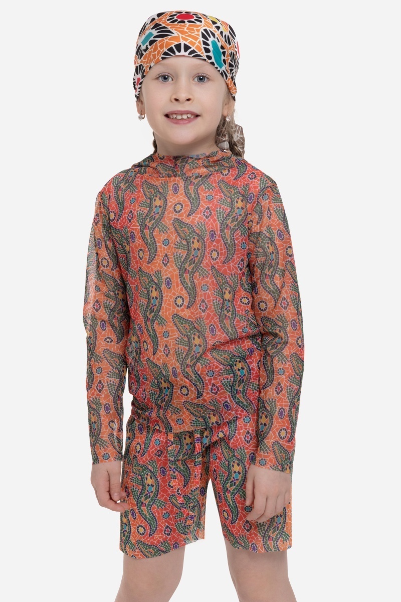 sku: 25002266 | Brand: RoDaSoleil | Size: 104 110 116 122 128 134 140 146 152 158 | Colors: Цветной | Бренды RoDaSoleil | Детские купальники | Title: Шорты детские КРОКОДИЛ ОРАНЖЕВЫЙ ПАТТЕРН