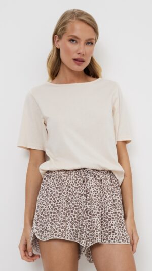 sku: LUMMY | Brand: Aruelle  | Size: XSmall Small Medium Large XLarge XXLarge  | Colors: Пудровый + Леопард  | Бренды Aruelle | Домашняя одежда Пижамы | Title: Пижама с шортами LUMMY
