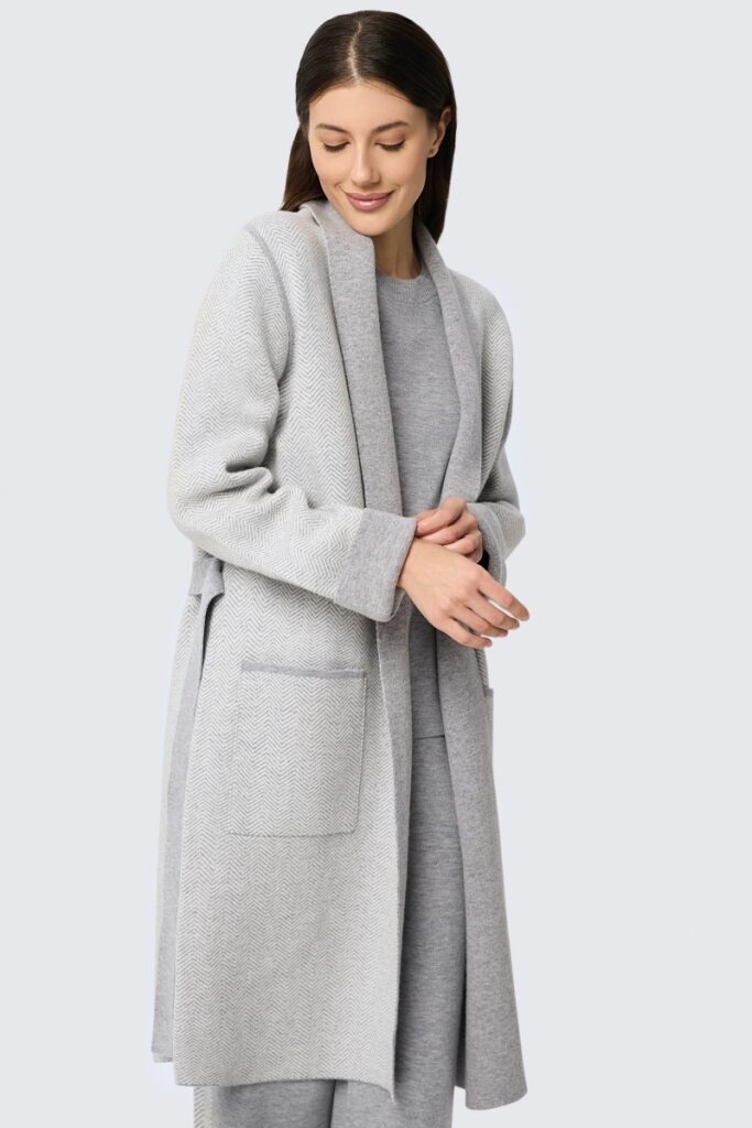sku: W25-00CH0201 | Brand: Marc Andre  | Size: Small Medium Large  | Colors: Серый  | Бренды Marc&Andre | Кашемир Кардиганы | Title: Кардиган ETERNAL WAVES