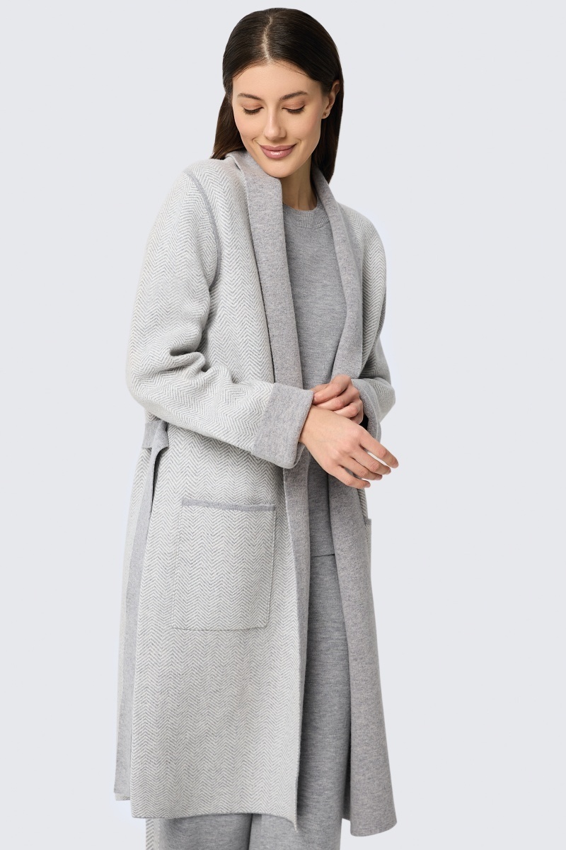 sku: W25-00CH0201 | Brand: Marc Andre  | Size: Small Medium Large  | Colors: Серый  | Бренды Marc&Andre | Кашемир Кардиганы | Title: Кардиган ETERNAL WAVES