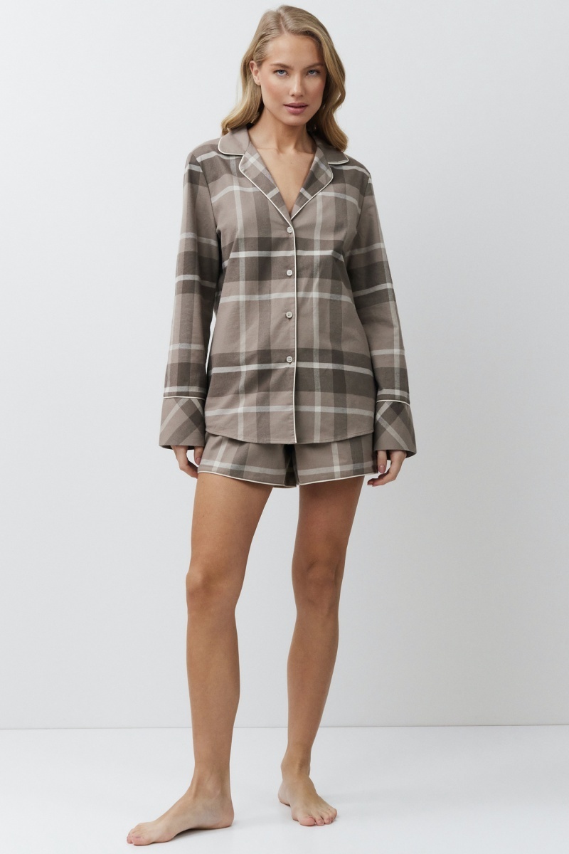 sku: ELODY | Brand: Aruelle  | Size: XSmall Small Medium Large XLarge XXLarge  | Colors: Мокко  | Бренды Aruelle | Домашняя одежда Пижамы | Title: Пижама с шортами ELODY