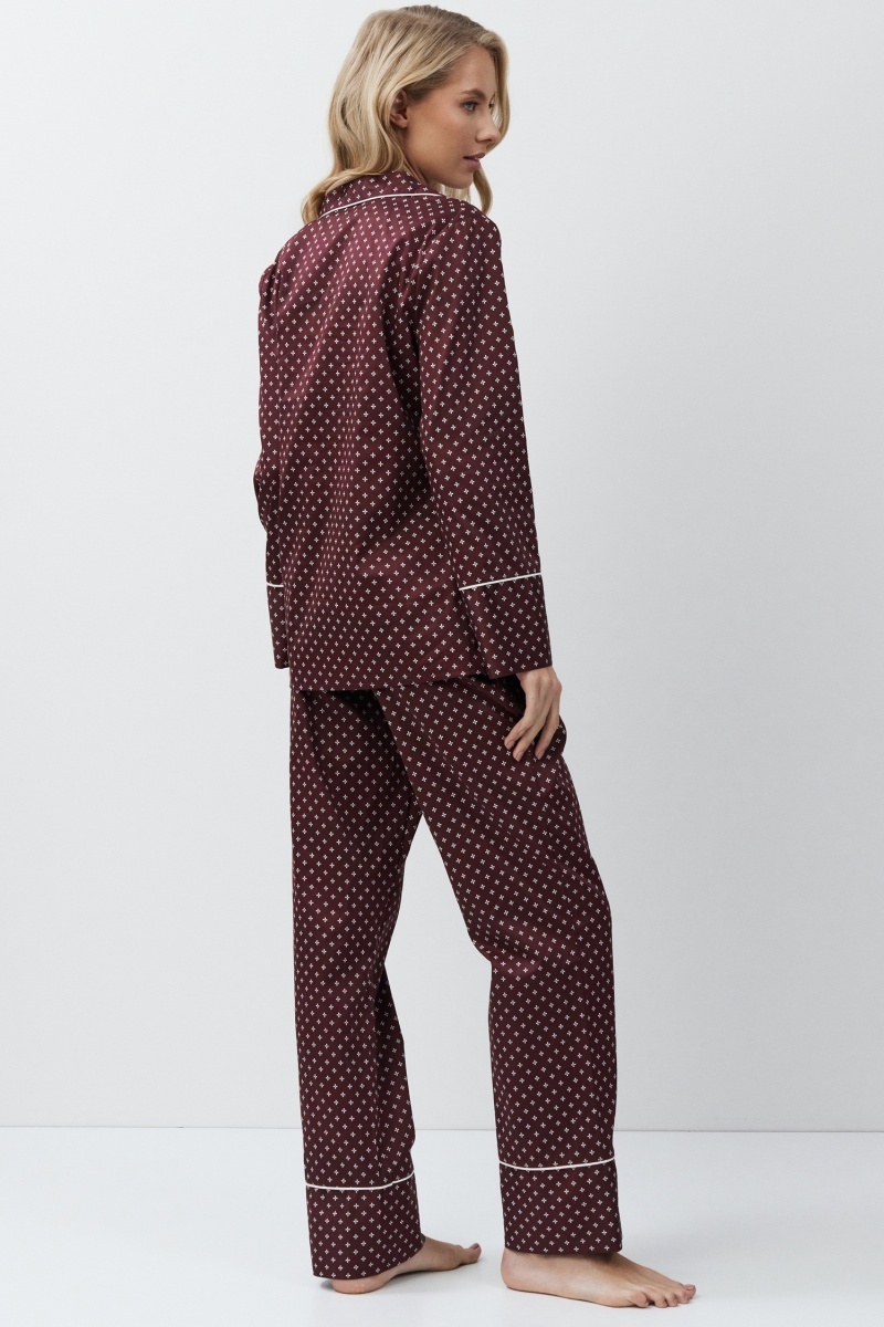 sku: GEORGETTE | Brand: Aruelle  | Size: XSmall Small Medium Large XLarge  | Colors: Бордовый  | Бренды Aruelle | Домашняя одежда Пижамы | Title: Пижама с брюками GEORGETTE