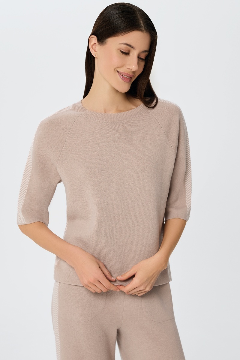 sku: W25-00CH0119 | Brand: Marc Andre  | Size: 36 38 40 42 44 46  | Colors: Бежевый  | Бренды Marc&Andre | Кашемир Джемперы | Title: Джемпер ETERNAL WAVES