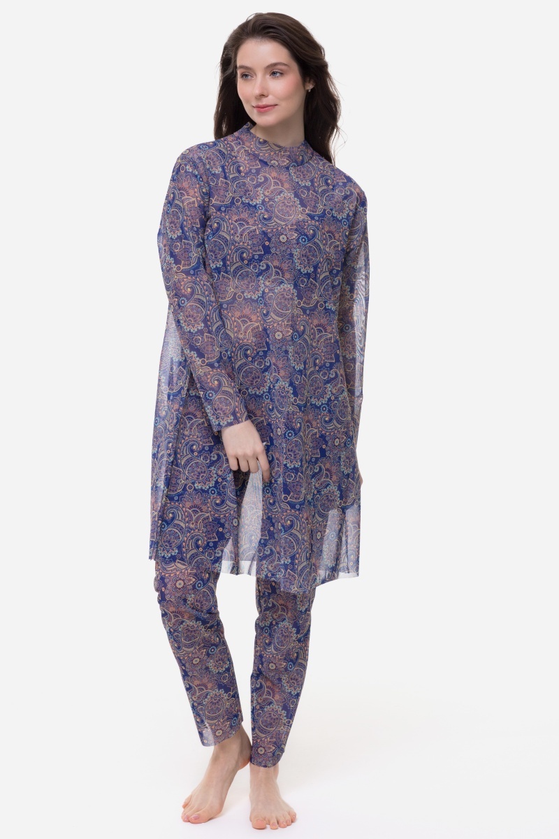 sku: 25003089 | Brand: RoDaSoleil  | Size: XSmall Small Medium Large XLarge  | Colors: Цветной  | Бренды RoDaSoleil | Пляжная одежда | Title: Буркини ПЕЙСЛИ СИНИЙ