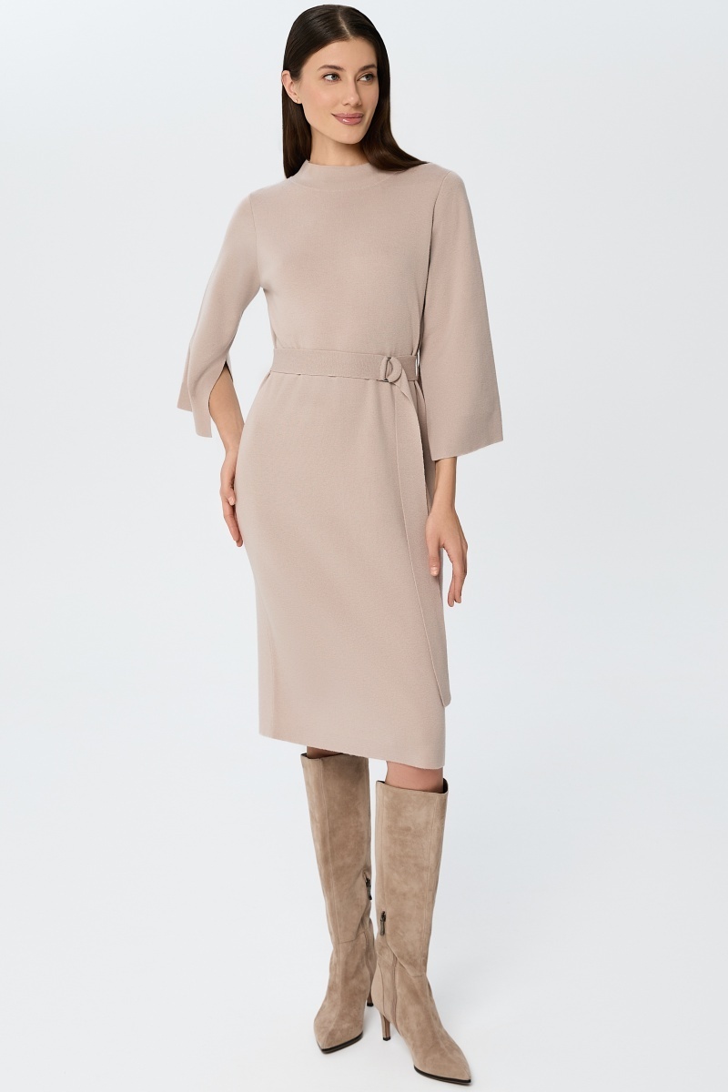 sku: W25-00CH0103 | Brand: Marc Andre  | Size: 36 38 40 42 44  | Colors: Бежевый  | Бренды Marc&Andre | Кашемир | Title: Платье ETERNAL WAVES