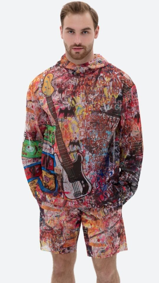 sku: 24003259 | Brand: RoDaSoleil  | Size: XSmall Small Medium Large XLarge XXLarge  | Colors: Цветной  | Бренды RoDaSoleil | Пляжная одежда | Мужская коллекция Пляжная одежда | Title: Футболка СКЕЛЕТ с капюшоном