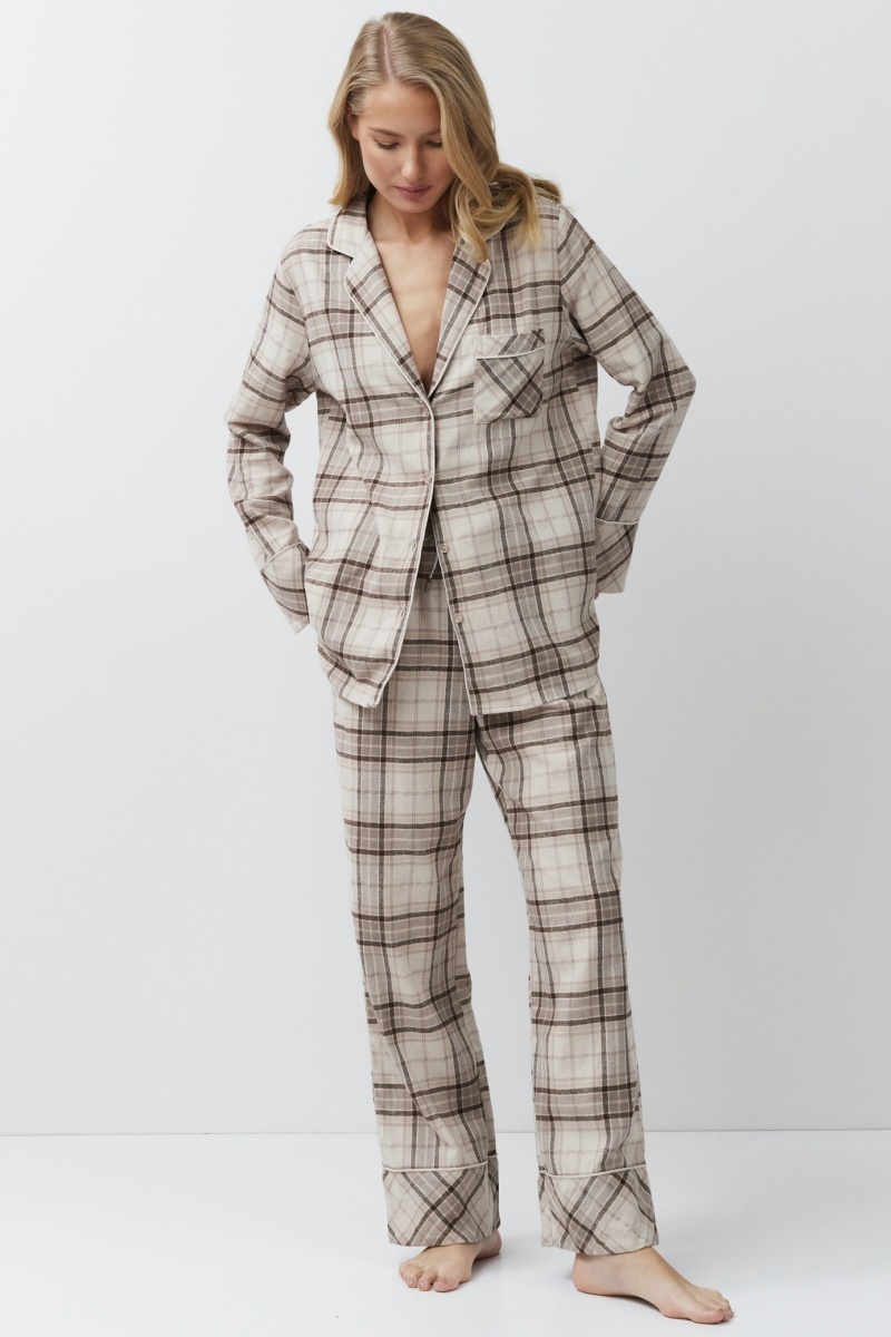 sku: MAELLE | Brand: Aruelle | Size: XSmall Small Medium Large XLarge XXLarge | Colors: Бежевый | Бренды Aruelle | Домашняя одежда Пижамы | Title: Пижама с брюками MAELLE