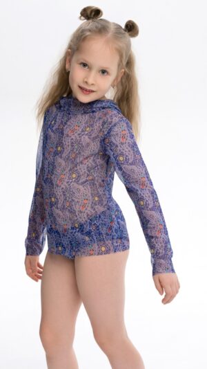 sku: 25002567 | Brand: RoDaSoleil  | Size: 104 110 116 122 128 134 140 146 152 158  | Colors: Лиловый  | Бренды RoDaSoleil | Детские купальники | Title: Футболка КРОКОДИЛ ЛИЛОВЫЙ с капюшоном