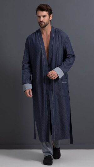 sku: 55370 | Brand: Laete  | Size: Medium Large XLarge XXLarge 3XL 4XL  | Colors: Темно-синий  | Бренды Laete | Мужская коллекция Халаты | Title: Халат