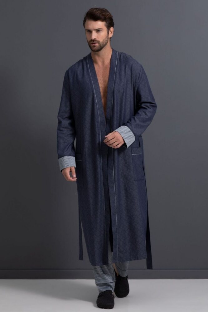 sku: 55370 | Brand: Laete  | Size: Medium Large XLarge XXLarge 3XL 4XL  | Colors: Темно-синий  | Бренды Laete | Мужская коллекция Халаты | Title: Халат