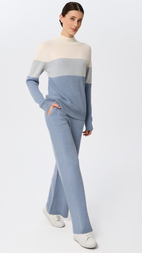 sku: W25-00CH0910 | Brand: Marc Andre  | Size: 36 38 40 42 44 46  | Colors: Голубой  | Бренды Marc&Andre | Кашемир Брюки | Title: Брюки RIBBED RHYTHM