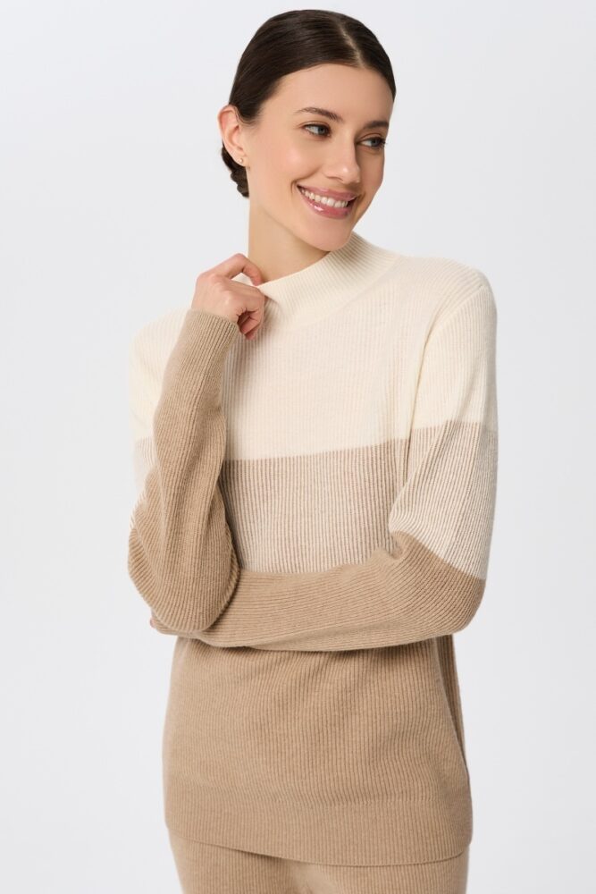 sku: W25-00CH0818 | Brand: Marc Andre  | Size: 36 38 40 42 44 46  | Colors: Бежевый  | Бренды Marc&Andre | Кашемир Джемперы | Title: Свитер RIBBED RHYTHM