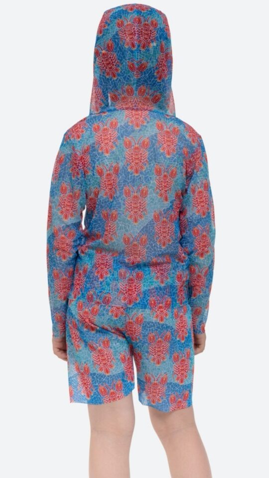 sku: 25002552 | Brand: RoDaSoleil  | Size: 104 110 116 122 128 134 140 146 152 158  | Colors: Цветной  | Бренды RoDaSoleil | Детские купальники | Title: Футболка ОМАР ПАТТЕРН с капюшоном