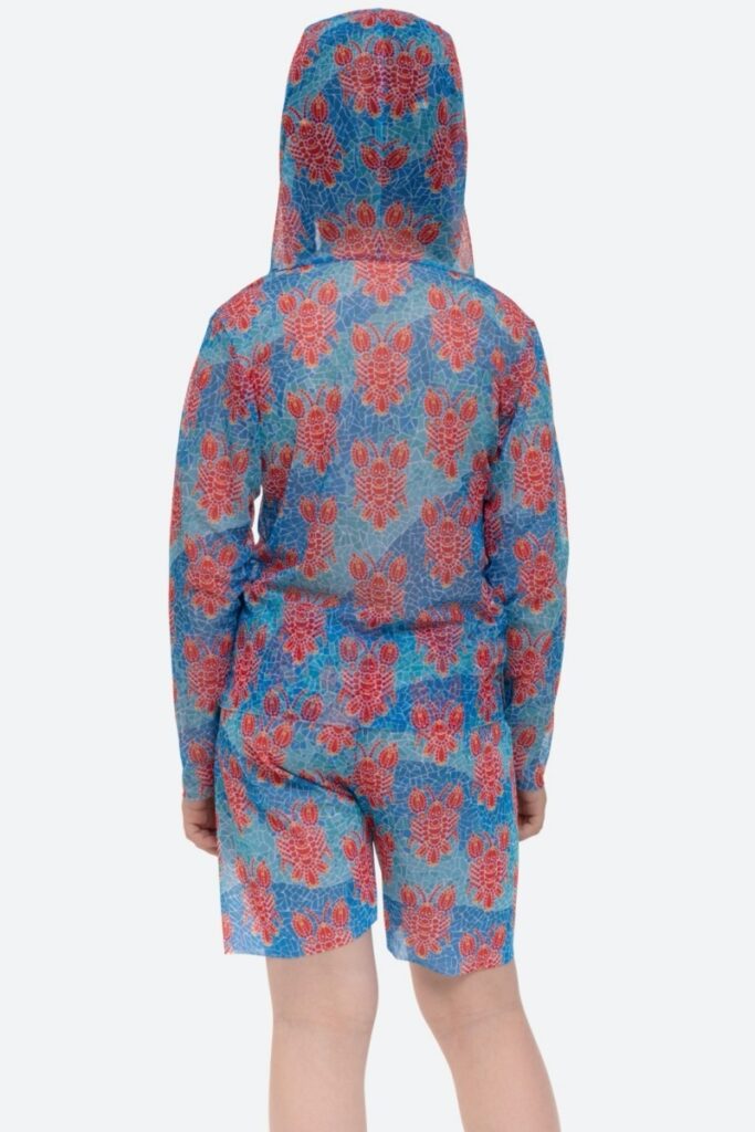 sku: 25002552 | Brand: RoDaSoleil  | Size: 104 110 116 122 128 134 140 146 152 158  | Colors: Цветной  | Бренды RoDaSoleil | Детские купальники | Title: Футболка ОМАР ПАТТЕРН с капюшоном