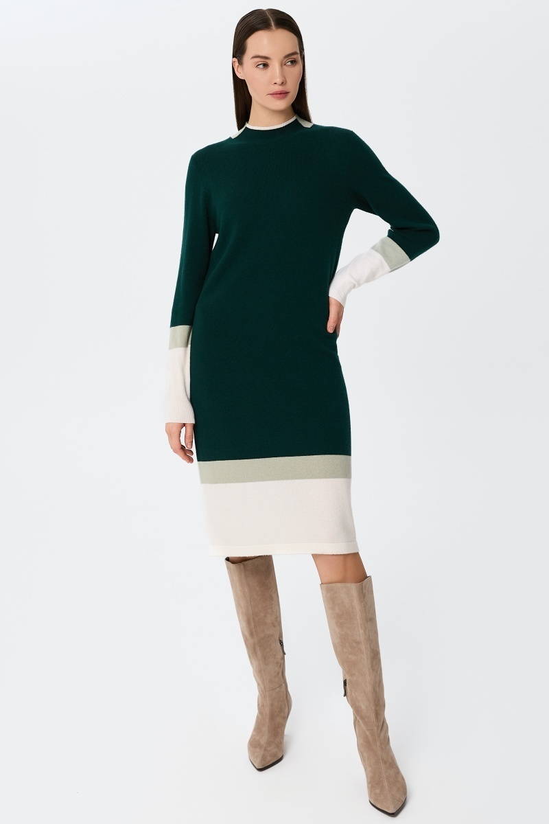 sku: W25-00CH0703 | Brand: Marc Andre  | Size: 36 38 40 42 44  | Colors: Зеленый  | Бренды Marc&Andre | Кашемир | Title: Платье URBAN BLOCK