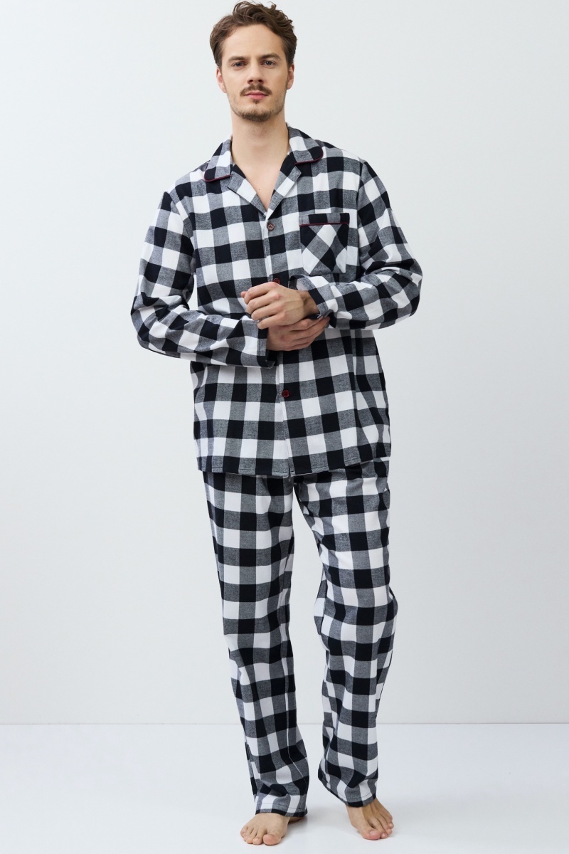 sku: ADRIAN | Brand: Aruelle | Size: Small Medium Large XLarge XXLarge | Colors: Черный/Белый | Бренды Aruelle | Мужская коллекция Пижамы | Title: Пижама с брюками ADRIAN