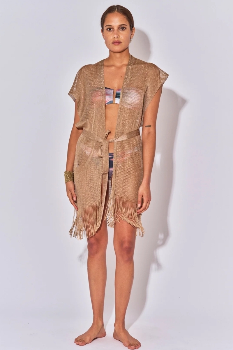 sku: LIMLX | Brand: Beliza  | Size: Onesize  | Colors: Золотой  | Бренды Beliza | Пляжная одежда | Title: Кардиган мини