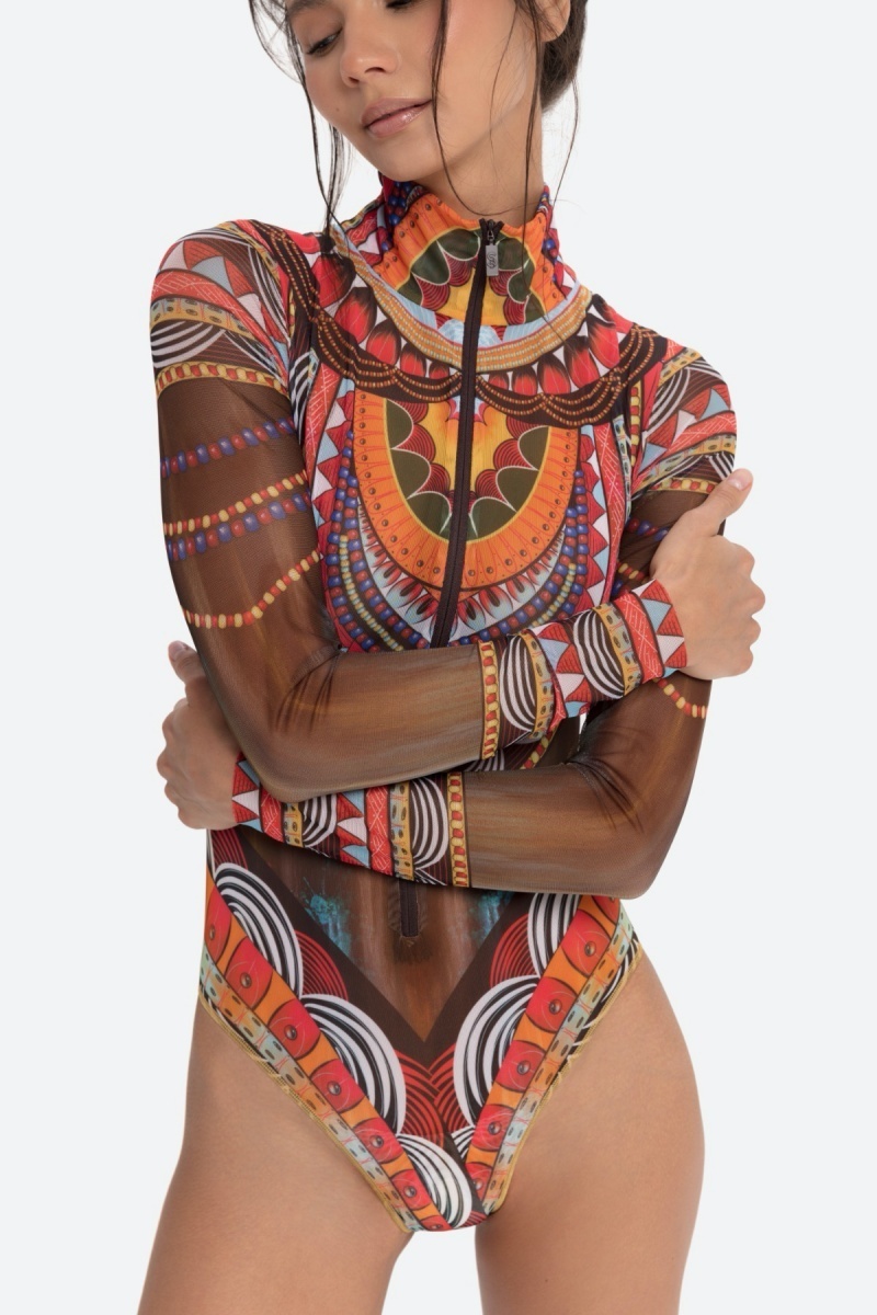 sku: 22003621 | Brand: RoDaSoleil  | Size: XSmall Small Medium Large XLarge  | Colors: Коричневый  | Бренды RoDaSoleil | Купальники Слитные | Title: Слитный купальник АФРИКА
