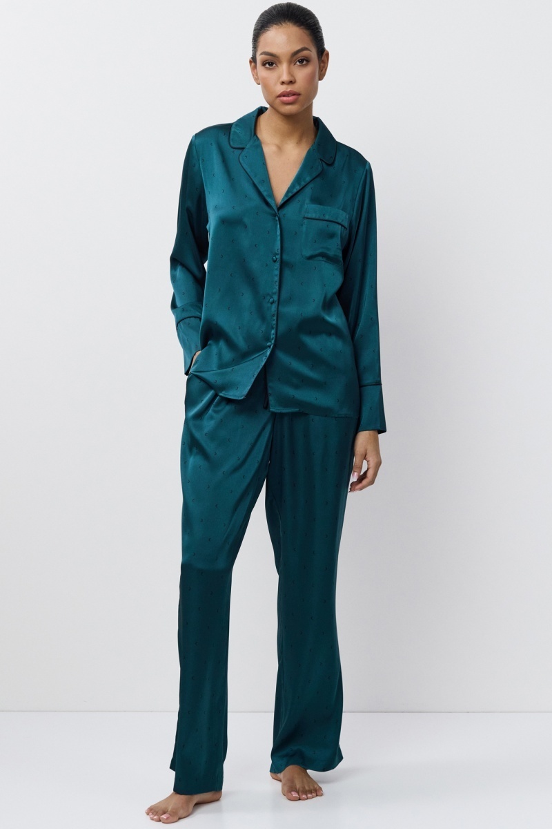 sku: EMERALDA | Brand: Aruelle  | Size: XSmall Small Medium Large XLarge XXLarge  | Colors: Изумруд  | Бренды Aruelle | Домашняя одежда Пижамы | Title: Пижама с брюками EMERALDA