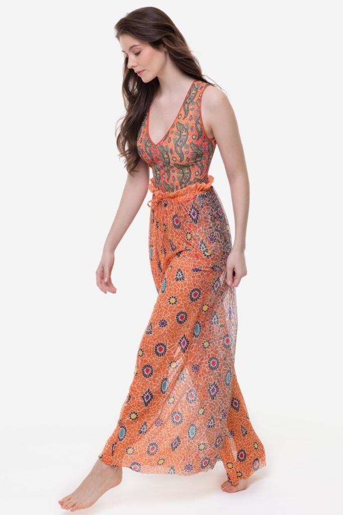 sku: 25002058 | Size: Onesize  | Colors: Оранжевый  | Бренды RoDaSoleil | Пляжная одежда | Title: Брюки КРОКОДИЛ ОРАНЖЕВЫЙ