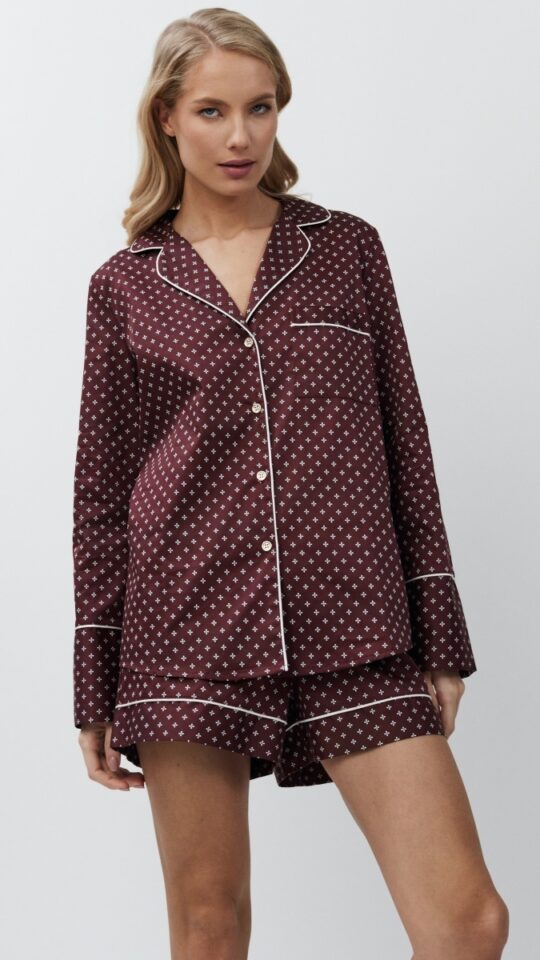 sku: GEORGETTE | Brand: Aruelle  | Size: XSmall Small Medium Large XLarge  | Colors: Бордовый  | Бренды Aruelle | Домашняя одежда Пижамы | Title: Пижама с шортами GEORGETTE