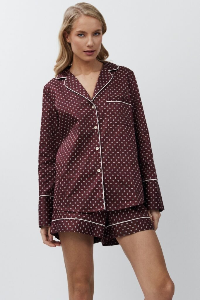 sku: GEORGETTE | Brand: Aruelle  | Size: XSmall Small Medium Large XLarge  | Colors: Бордовый  | Бренды Aruelle | Домашняя одежда Пижамы | Title: Пижама с шортами GEORGETTE