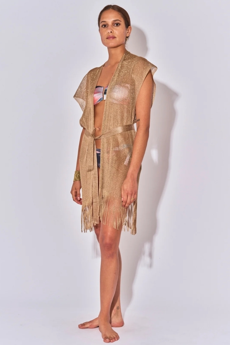 sku: LIMLX | Brand: Beliza  | Size: Onesize  | Colors: Золотой  | Бренды Beliza | Пляжная одежда | Title: Кардиган мини