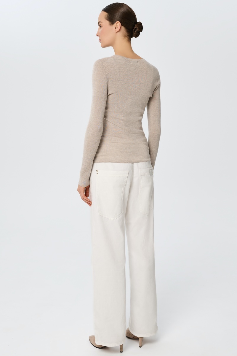 sku: W25-00MW1919 | Brand: Marc Andre  | Size: 36 38 40 42 44 46  | Colors: Бежевый  | Бренды Marc&Andre | Кашемир Джемперы | Title: Лонгслив SHEER WHISPER