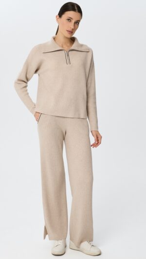 sku: W25-00CH0423 | Brand: Marc Andre  | Size: 36 38 40 42 44 46  | Colors: Бежевый  | Бренды Marc&Andre | Кашемир Джемперы | Title: Свитер с воротником на молнии QUITE MOTION