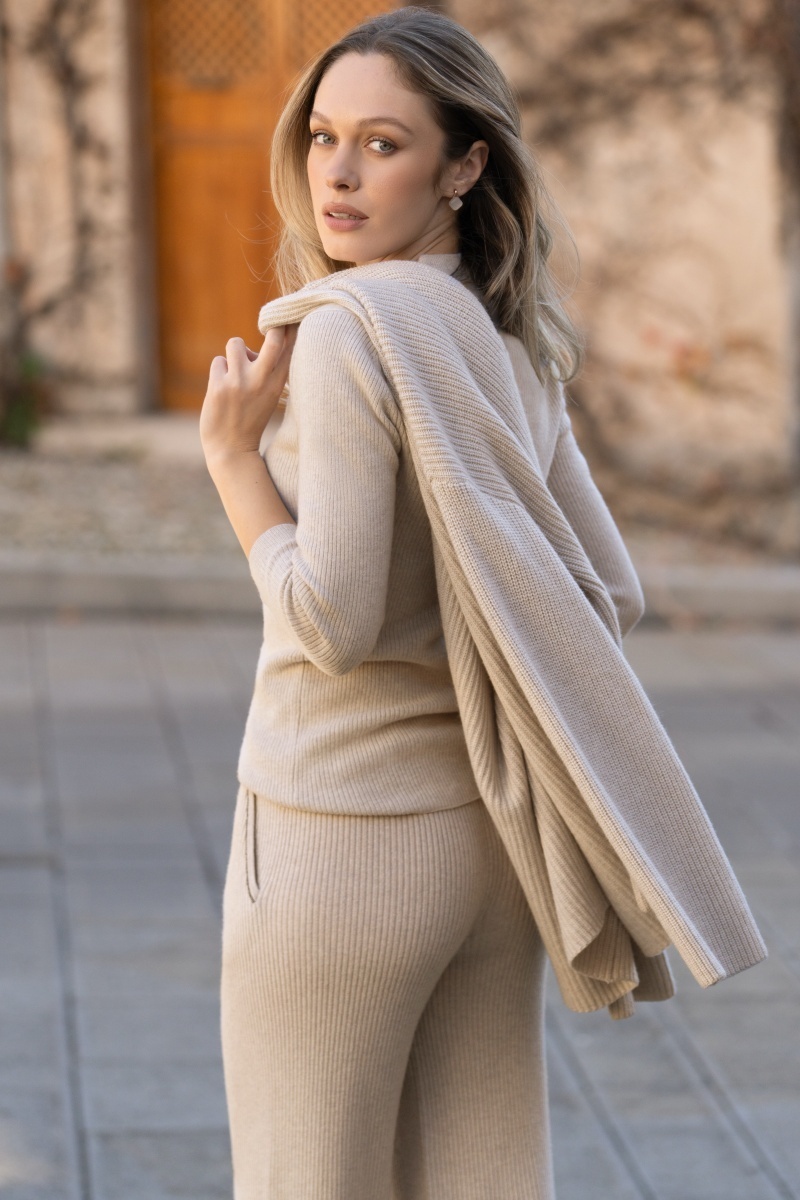 sku: W25-00CH0410 | Brand: Marc Andre  | Size: 36 38 40 42 44 46  | Colors: Бежевый  | Бренды Marc&Andre | Кашемир Брюки | Title: Брюки QUITE MOTION