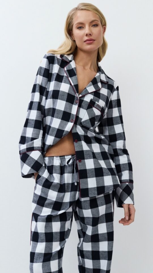 sku: ANGELICA | Brand: Aruelle  | Size: XSmall Small Medium Large XLarge XXLarge  | Colors: Черный/Белый  | Бренды Aruelle | Домашняя одежда Пижамы | Title: Пижама с брюками ANGELICA