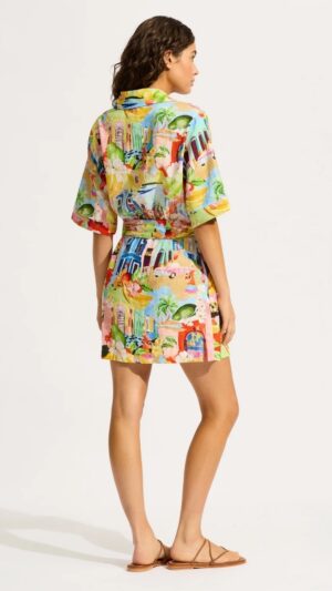 sku: 55442-DR | Brand: Seafolly  | Size: Small Medium Large  | Colors: Бирюзовый  | Бренды Seafolly | Пляжная одежда | Title: Платье - рубашка