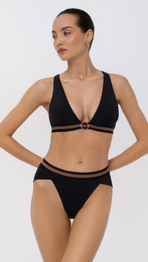 sku: L2514-Y-152 | Brand: Marc Andre  | Size: 36 38 40 42 44 46  | Colors: Черный/Бронзовый  | Бренды Marc&Andre | Купальники Раздельные | Title: Треугольный топ GILDED STAR