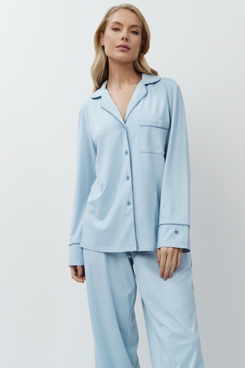 sku: BREA | Brand: Aruelle  | Size: XSmall Small Medium Large XLarge XXLarge  | Colors: Голубой  | Бренды Aruelle | Домашняя одежда Пижамы | Title: Пижама с брюками BREA