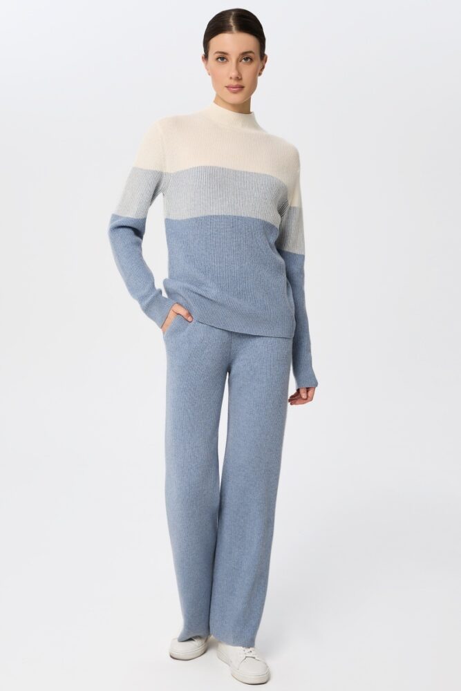 sku: W25-00CH0910 | Brand: Marc Andre  | Size: 36 38 40 42 44 46  | Colors: Голубой  | Бренды Marc&Andre | Кашемир Брюки | Title: Брюки RIBBED RHYTHM