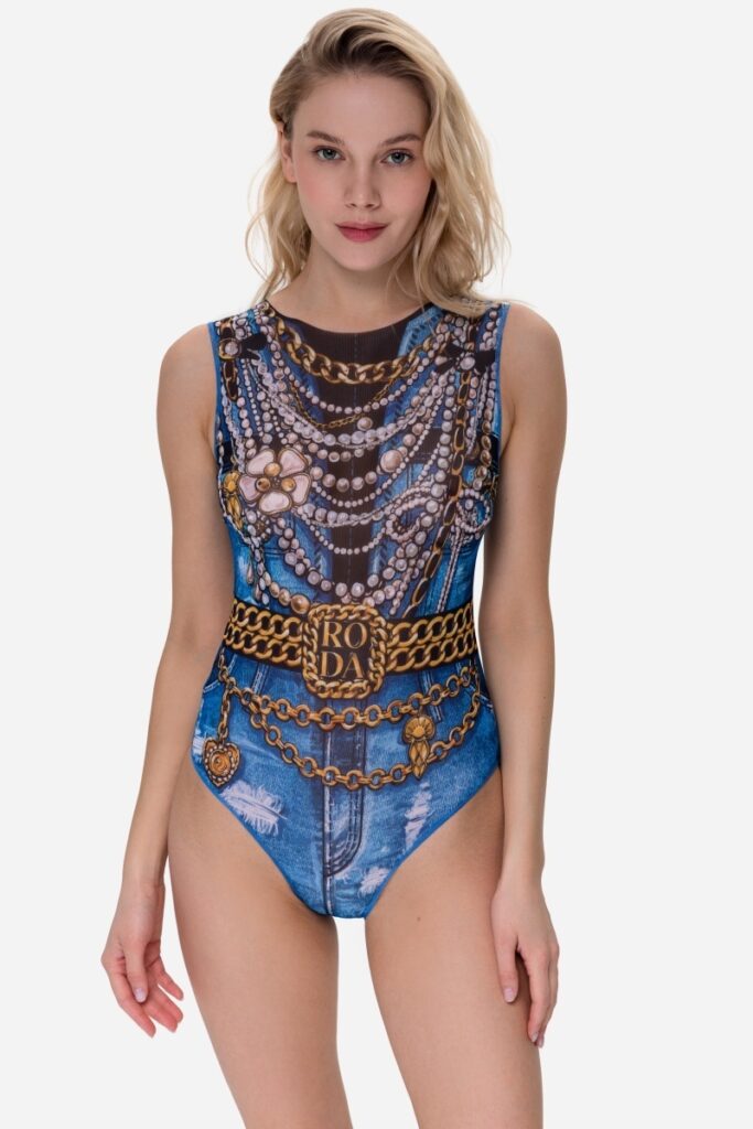 sku: 25001116 | Brand: RoDaSoleil  | Size: XSmall Small Medium Large XLarge  | Colors: Цветной  | Бренды RoDaSoleil | Купальники Слитные | Title: Слитный купальник ДЖИНС