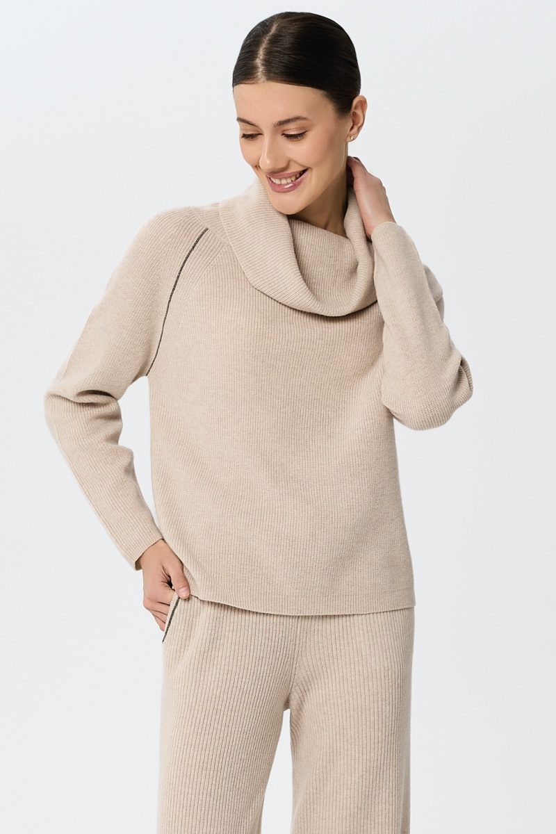 sku: W25-00CH0424 | Brand: Marc Andre  | Size: 36 38 40 42 44 46  | Colors: Бежевый  | Бренды Marc&Andre | Кашемир Джемперы | Title: Свитер QUITE MOTION